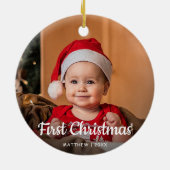 Décoration En Céramique Première photo de Noël du bébé 1 (Dos)