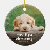 Décoration En Céramique Première photo de Noël du chien moderne (Dos)