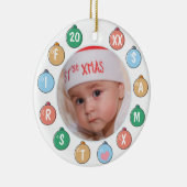 Décoration En Céramique Première photo de Noël du mignon bébé (Droite)