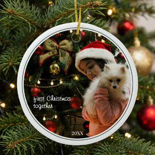 Décoration En Céramique Première photo de Noël ensemble avec l'animal de c