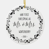 Décoration En Céramique Première photo de Noël mariée (Devant)