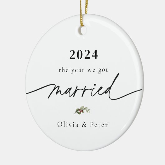 Décoration En Céramique Première photo de Noël mariée (Gauche)