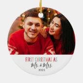 Décoration En Céramique Première photo de Noël mariée (Dos)