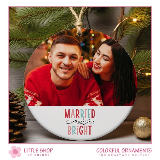 Décoration En Céramique Première photo de Noël mariée