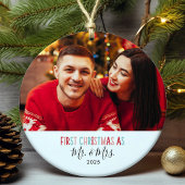 Décoration En Céramique Première photo de Noël mariée