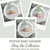 Décoration En Céramique Première photo de souris de Noël du bébé