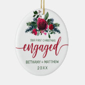 Décoration En Céramique Première photo du Rose d'aquarelle de Noël engagé (Droite)