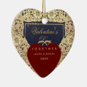 Décoration En Céramique Première Saint-Valentin Ensemble Roses d'or rouge (Droite)