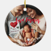 Décoration En Céramique Première Saint Valentin | Photo personnalisée (Dos)