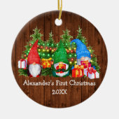 Décoration En Céramique Premières lumières de Noël de bébé Gnomes Rustique (Devant)