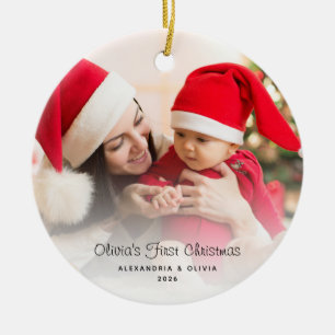 Décoration En Céramique Premières photos de bébé à Noël sur mesure