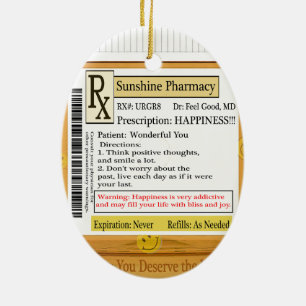Décoration En Céramique Prescription de RX pour le bonheur