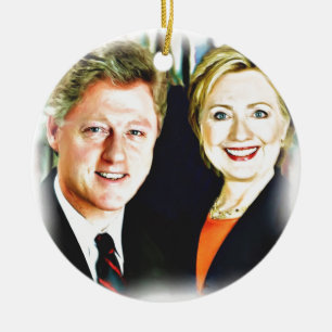 Décoration En Céramique Président Bill Clinton et Président Hillary Clinto
