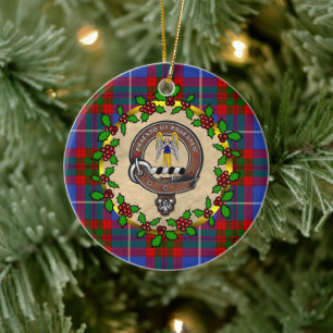 Décoration En Céramique Preston Clan Badge & Tartan Noël personnalisé