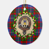 Décoration En Céramique Preston Clan Badge & Tartan Noël personnalisé (Gauche)