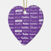 Décoration En Céramique Pretty Purple Personalized Name Collage Christmas (Gauche)