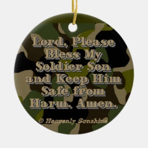 Décoration En Céramique Prière du fils du soldat Camo