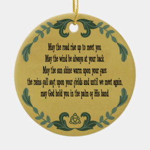 Décoration En Céramique Prière irlandaise Bénédiction de mémoire d'amo