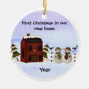 Décoration En Céramique Primitif - Premier Noël dans notre nouvelle maison