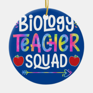 Décoration En Céramique Prof de biologie Squad Premier Jour d'École Tie Dy