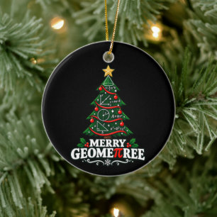 Décoration En Céramique Prof de maths Joyeux Geometree Géométrie de Noël