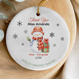 Décoration En Céramique Professeur exceptionnel de Noël bonhomme de neige