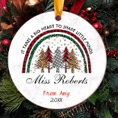 Décoration En Céramique Professeur merci Noël Arc-en-ciel