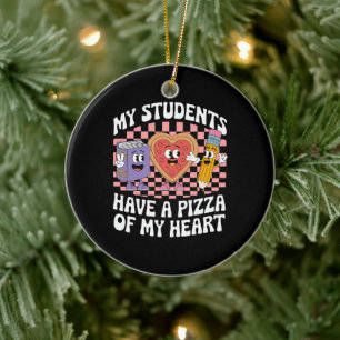 Décoration En Céramique Professeur Mes élèves ont une pizza de mon cœur 