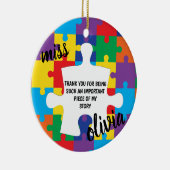 Décoration En Céramique Professeur Personnalisé de Puzzle Autisme (Droite)