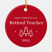 Décoration En Céramique Professeur retraité sur mesure 1er Noël Retraite (Devant)