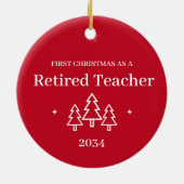 Décoration En Céramique Professeur retraité sur mesure 1er Noël Retraite (Dos)