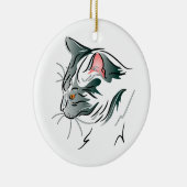 Décoration En Céramique Profil de chat gris (Droite)