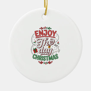 Décoration En Céramique Profitez De La Journée Cadeau De Renne De Noël