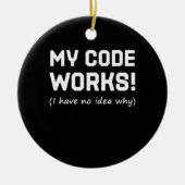 Décoration En Céramique Programmeur Mon Code Fonctionne (Devant)