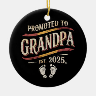 Décoration En Céramique Promu grand-père 2025 Grand-père est 2025 