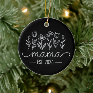 Décoration En Céramique Promue Maman 2026 Grossesse Floral Nouvelle Maman