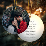 Décoration En Céramique Proposal Couples Photo Ornament & Personal Message<br><div class="desc">A beautiful tribute to that special person in your life. A great way to propose! Write your own custom message on the back.  Perfect for anniversaries and other milestones.</div>