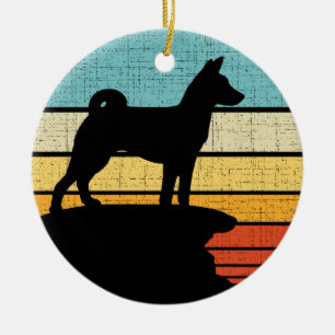 Décoration En Céramique Propriétaire de chiot Basenji Retro Vintage chien