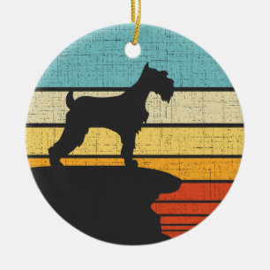 Décoration En Céramique Propriétaire de Schnauzer Retro Vintage Chien Pupp