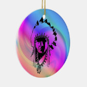 Décoration En Céramique Psychedelic Indian Chief Ornament (Droite)