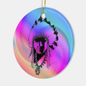 Décoration En Céramique Psychedelic Indian Chief Ornament (Gauche)