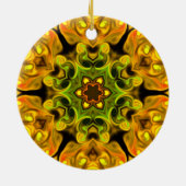 Décoration En Céramique Psychédélique Mandala Flower vert et jaune (Dos)