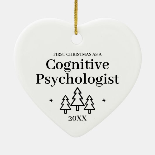 Décoration En Céramique Psychologue cognitif Nouvel emploi Noël (Dos)