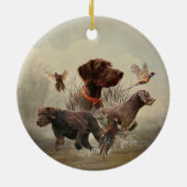 Décoration En Céramique Pudelpointers, Chasse faisan (Dos)