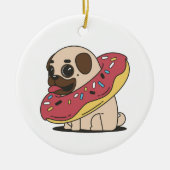 Décoration En Céramique Pug dans beignet (Devant)
