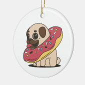 Décoration En Céramique Pug dans beignet (Gauche)