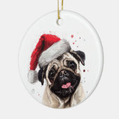 Décoration En Céramique Pug Dog Christmas Personalized (Gauche)
