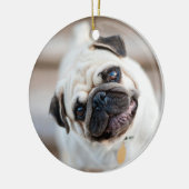 Décoration En Céramique Pug Head Tilt (Gauche)