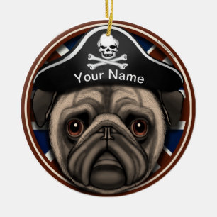 Décoration En Céramique Pug Pirate