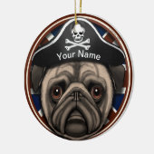 Décoration En Céramique Pug Pirate (Gauche)